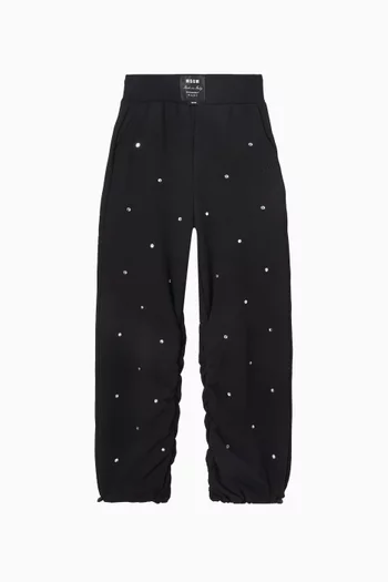 Crystal-embellished Pants in Fleece