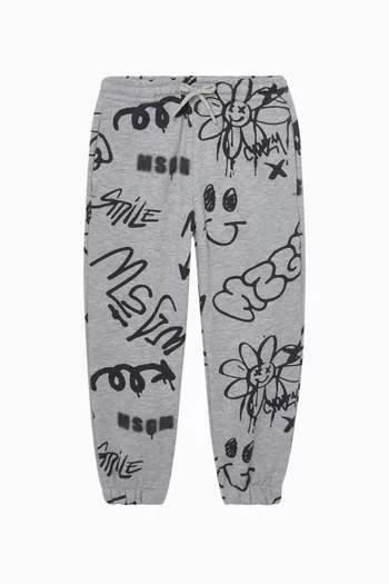 All-over Print Sweatpants in Cotton-fleece