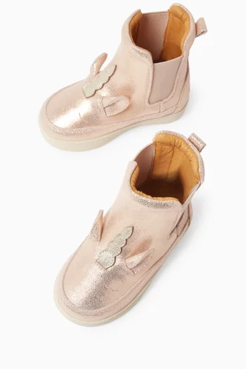 Theera Unicorn Boots in Metallic Leather