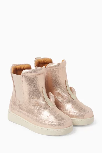 Theera Unicorn Boots in Metallic Leather