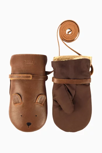 Kapi Classic Bear Mittens in Leather
