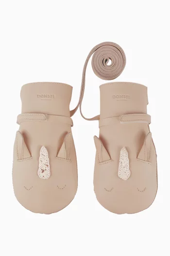 Kapi Unicorn Mittens in Leather