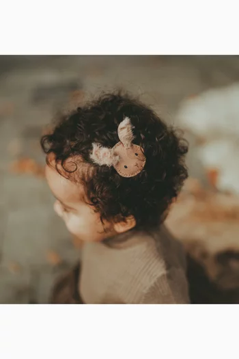 مشبك شعر جوسي بتصميم أرنب مخملي جلد