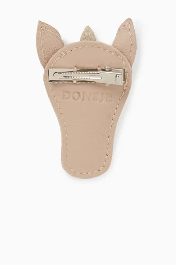 Josy Unicorn Hairclip in Leather