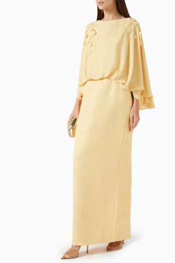 Embellished Cape Dress