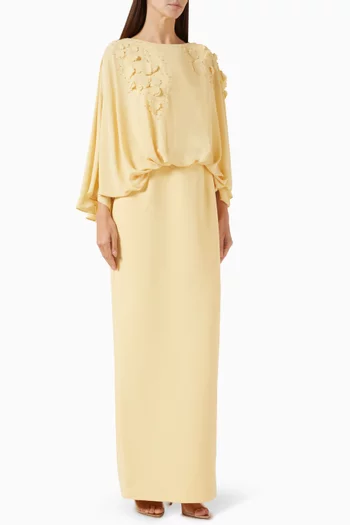 Embellished Cape Dress