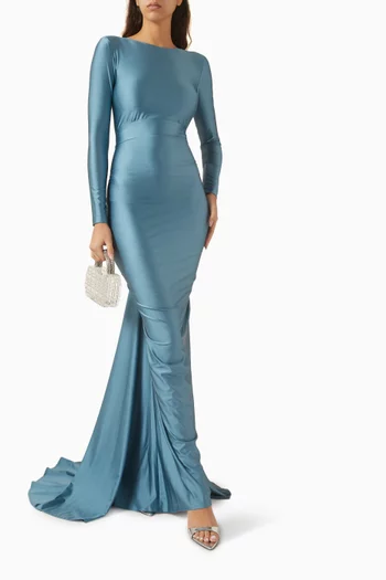 فستان سهرة ميا بيلا ليكرا جيرسيه