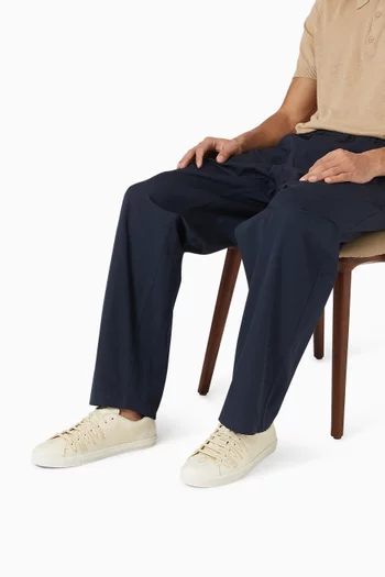 Aged-effect Sneakers in Leather