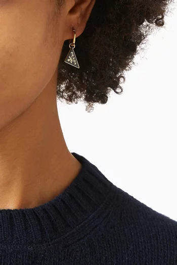 Enamelled Logo Earrings