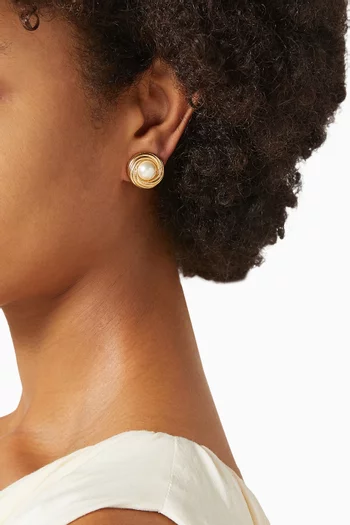 1980s Vintage Faux Pearl Clip-on Earrings