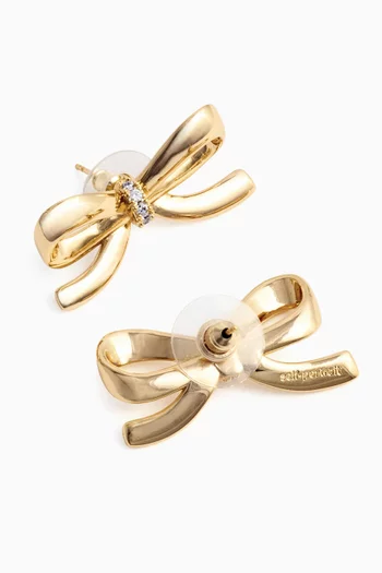 Bow Stud Earrings in Gold-plated Brass