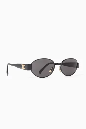 Triomphe 01 Oval-frame Sunglasses in Metal