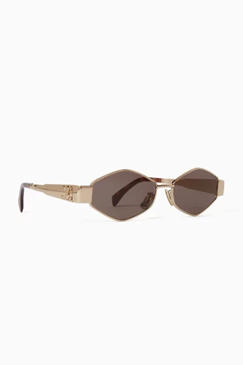 Triomphe 02 Hexagonal-frame Sunglasses in Metal