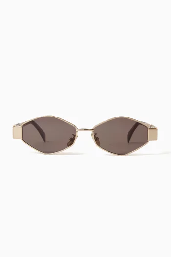 Triomphe 02 Hexagonal-frame Sunglasses in Metal