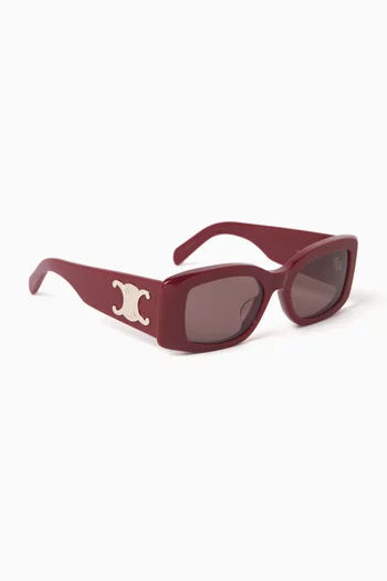 Maxi Triomphe Rectangular Sunglasses in Acetate