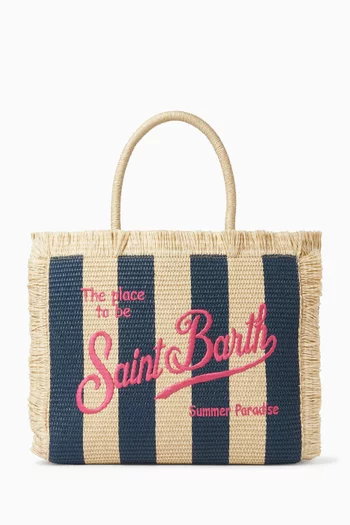 Striped Colette Bag in Straw