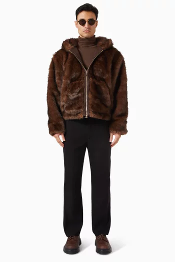 Zip-through Hoodie in Fur