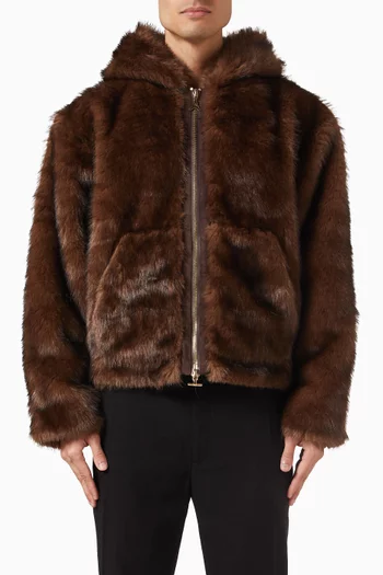 Zip-through Hoodie in Fur