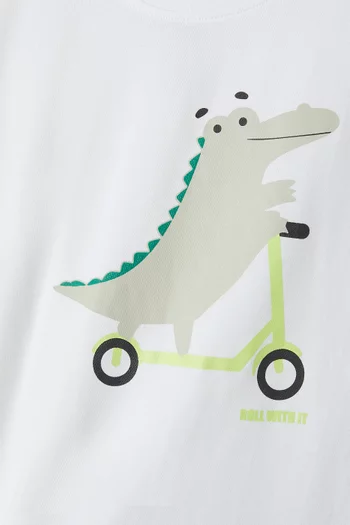 Dinosaur Scooty T-shirt in Cotton-jersey