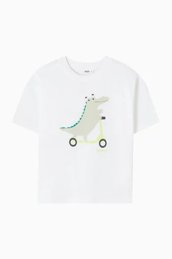 Dinosaur Scooty T-shirt in Cotton-jersey