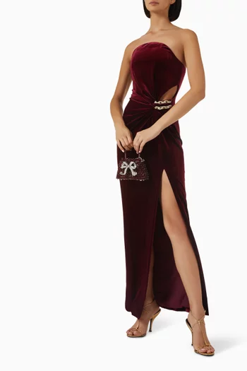 Bandeau Maxi Dress in Velvet