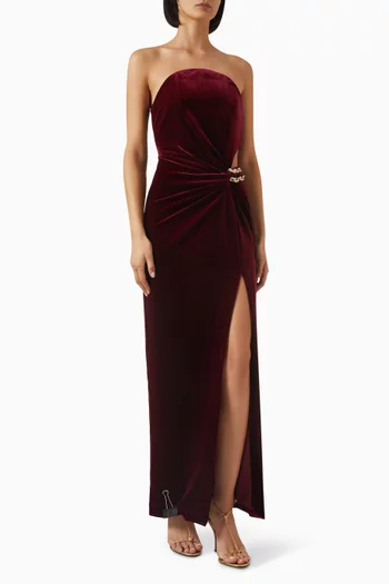 Bandeau Maxi Dress in Velvet