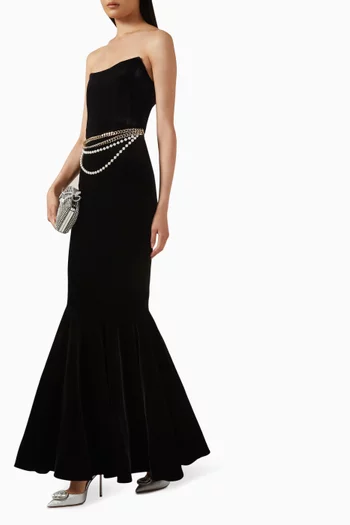 Chain-belt Gown in Velvet
