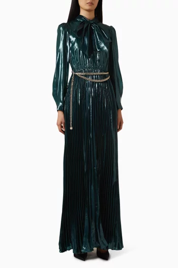 Belted Bow Dress in Satin