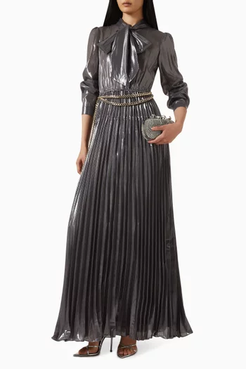 Belted Bow Dress in Satin