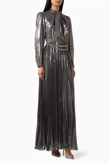 Belted Bow Dress in Satin