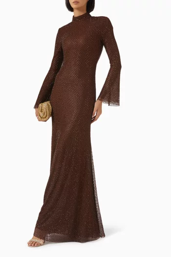 Rhinestone-embellished Dress in Mesh