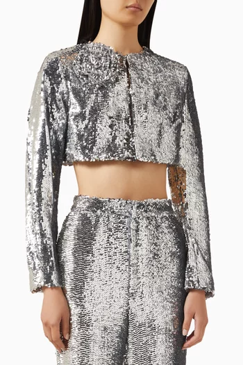 Sequin-embellished Crop Bolero