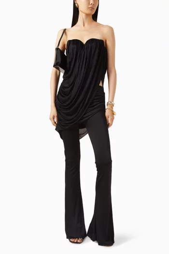 Draped Sweetheart-neck Top