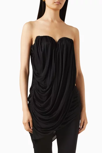 Draped Sweetheart-neck Top