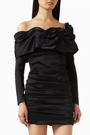 Ruched Off-shoulder Mini Dress