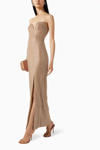 Crystal-embellished Dress in Viscose