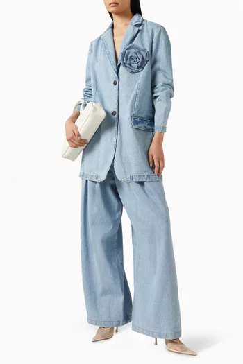 Rosette Blazer in Denim