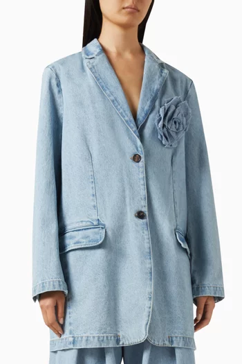 Rosette Blazer in Denim