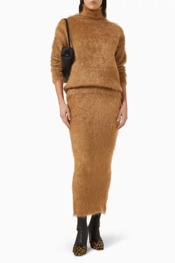 Midi Skirt in Mohair-knit
