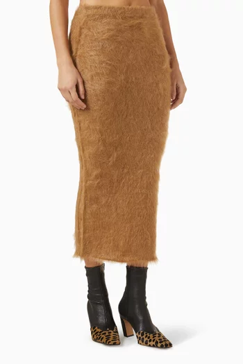 Midi Skirt in Mohair-knit