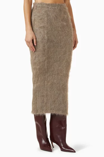 Midi Skirt in Mohair-knit