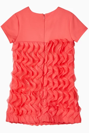 فستان قصير بحافة كشكش