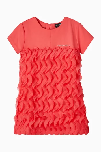 فستان قصير بحافة كشكش