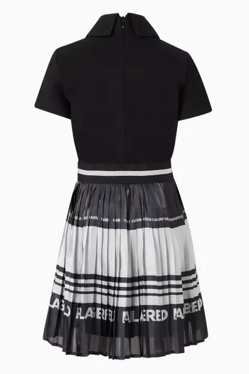 Pleated Striped Dress