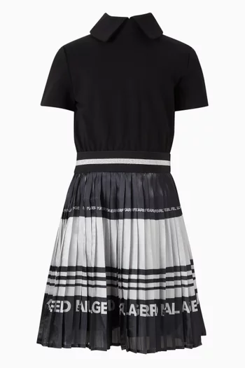 Pleated Striped Dress