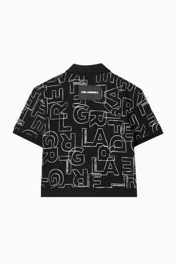 Logo Button Down Shirt in Cotton