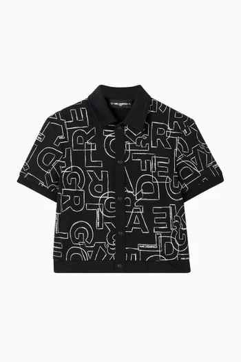 Logo Button Down Shirt in Cotton