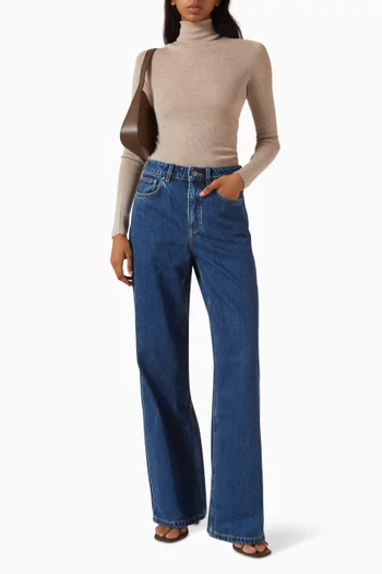 Ribbed Turtleneck in Merino-wool
