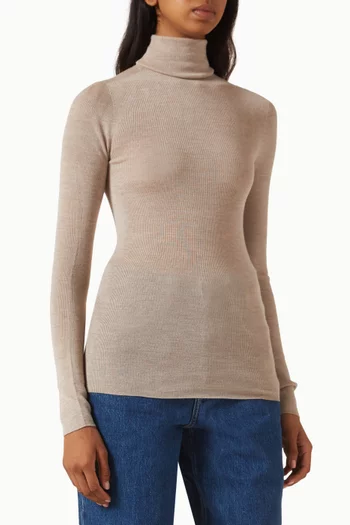 Ribbed Turtleneck in Merino-wool