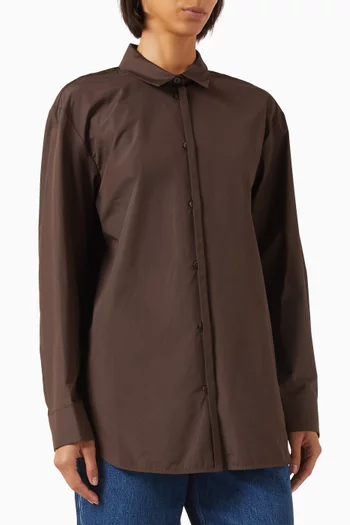 قميص بقصة فضفاضة قطن